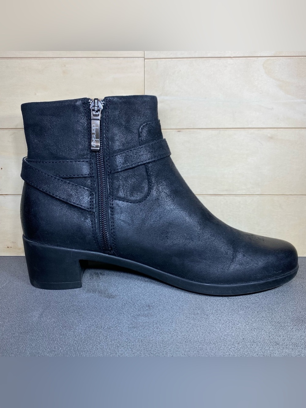 Dansko Cagney Boots Women's Size 8 Shoes Black Leather Zip Ankle Booties EU38 - Picture 3 of 12